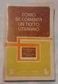 Image of Cómo se comenta un texto literario